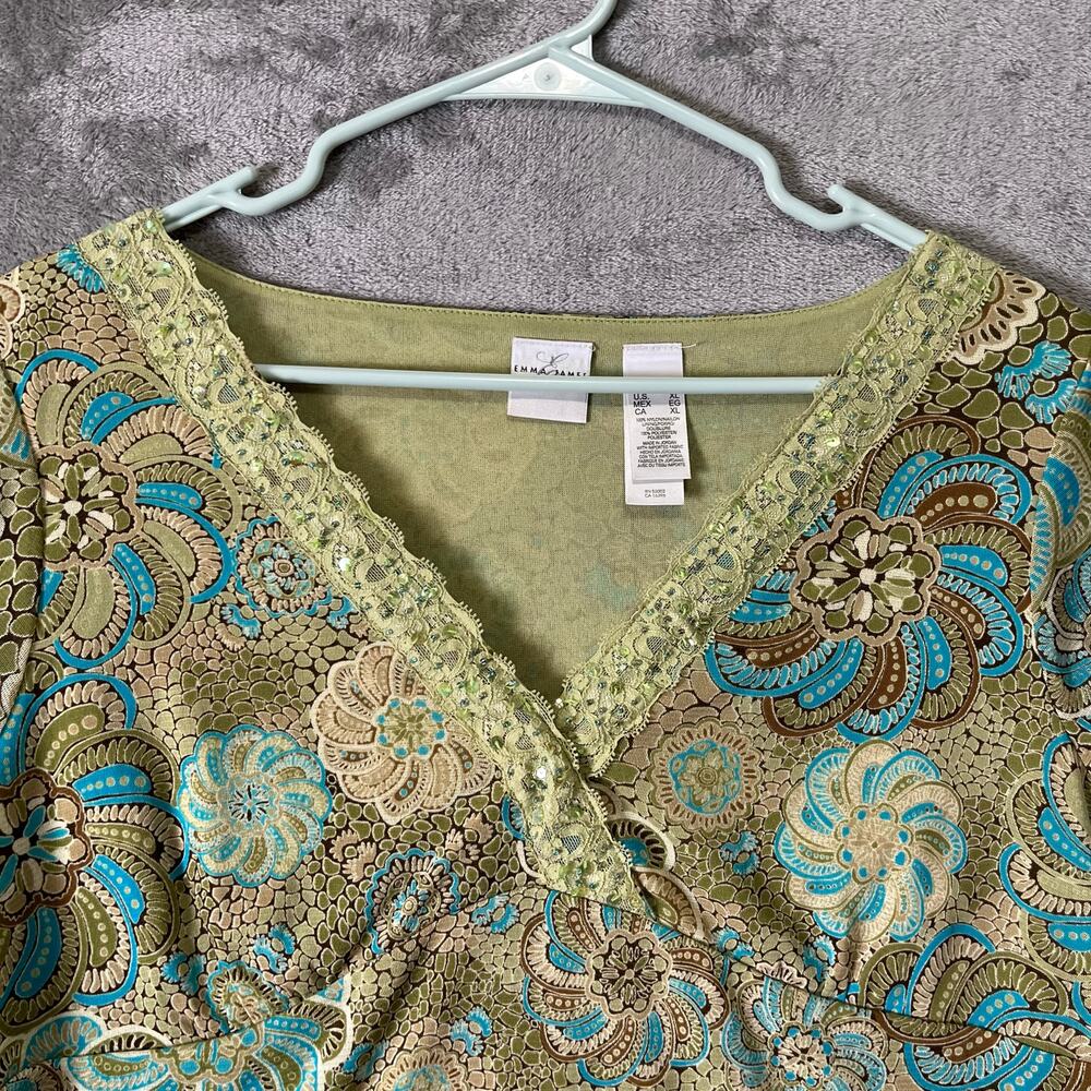 Vintage Y2K Fairy Boho Two Piece Set Floral Paisley Cottagecore Babydoll Lace XL - Picture 3 of 8